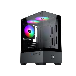 Case Xigmatek View II 3F (3 Fan) _EN49187 (M-ATX, Sẵn 3 fan RGB, Màu đen )