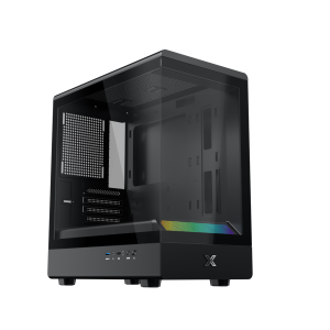 Case Xigmatek Pura MS (No Fan)_EN48487 (MATX, Màu Đen, Kính Cường Lực)